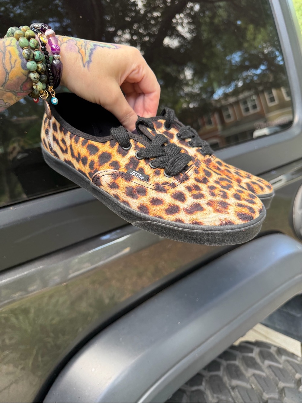 Vans Leopard Canvas Low-Top Sneakers - Black/Leopard Print